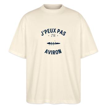 J Peux Pas J Ai Aviron - T-shirt bio Blaster 2.0 coupe oversize Stanley/Stella Unisexe - écru doux - Devant - Alina (178cm) & Michal (187cm)
