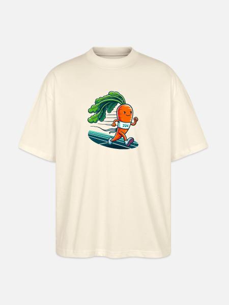 Laufende Karrotte - Stanley/Stella Oversized Unisex Bio T-Shirt Blaster 2.0 - Natur
