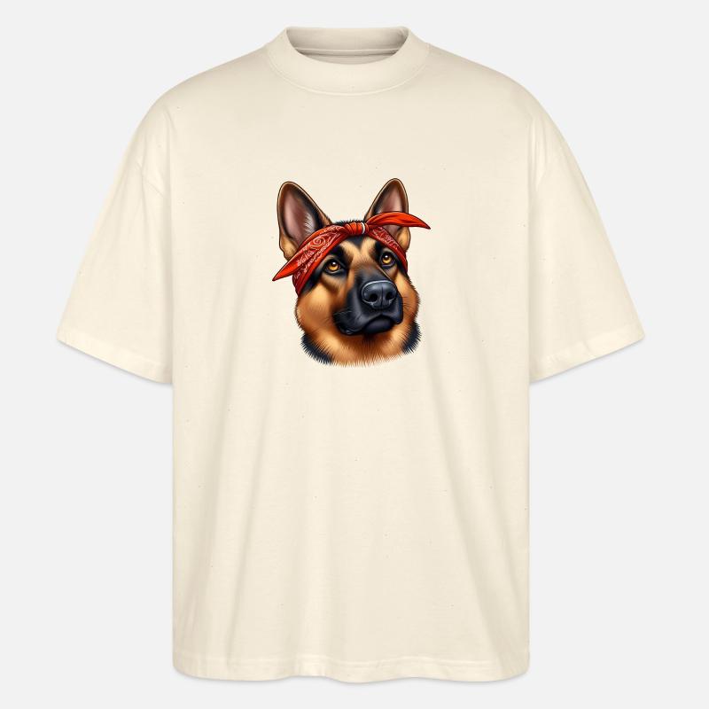 Deutscher Schäferhund Der Rapper - Stanley/Stella Oversized Unisex Bio T-Shirt Blaster 2.0 - Natur