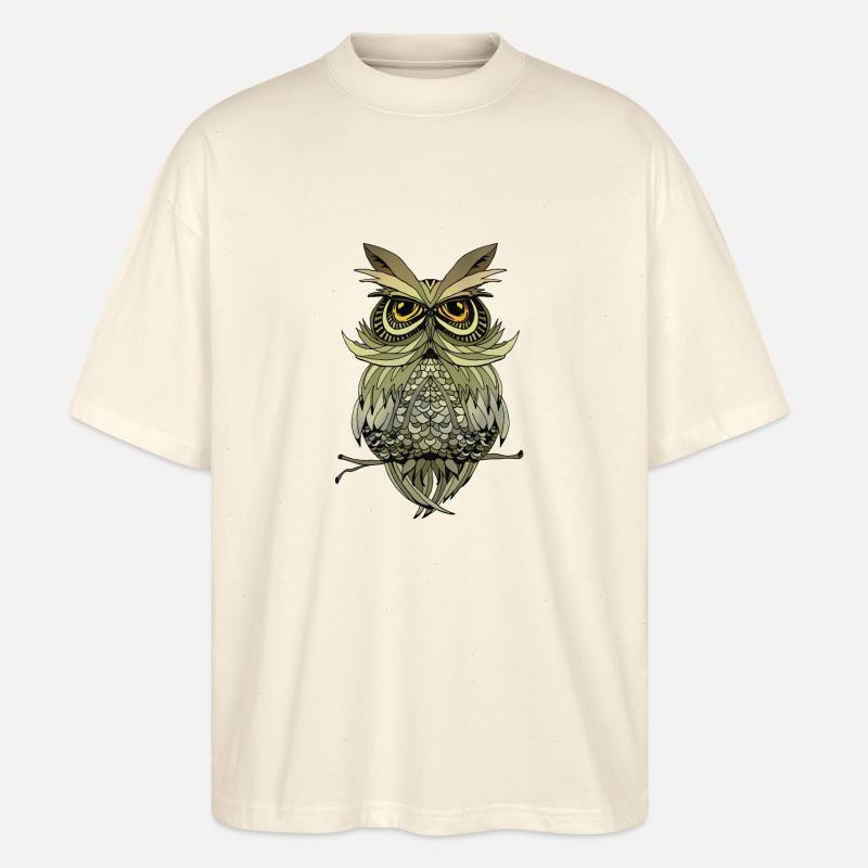 Eule Vogel - Stanley/Stella Oversized Unisex Bio T-Shirt Blaster 2.0 - Natur