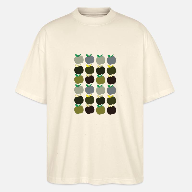 Apple Pattern 2 - Stanley/Stella Oversized Unisex Organic T-shirt Blaster 2.0 - soft Ecru