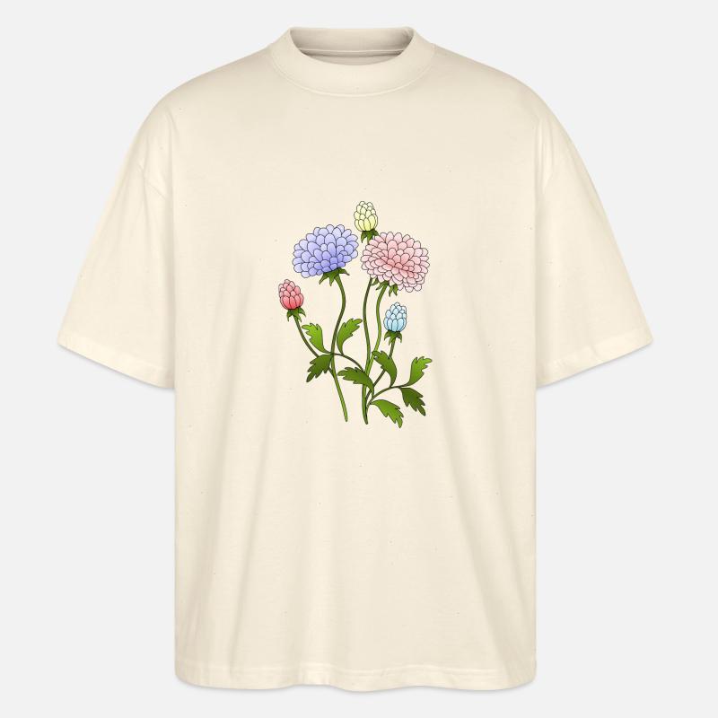 Blumen - Stanley/Stella Oversized Unisex Bio T-Shirt Blaster 2.0 - Natur
