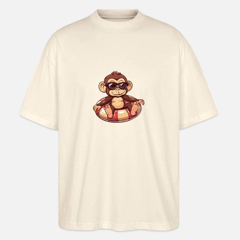 Affe Sommer Comic - Stanley/Stella Oversized Unisex Bio T-Shirt Blaster 2.0 - Natur