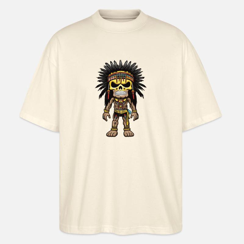 Apache Indianer Skelett - Stanley/Stella Oversized Unisex Bio T-Shirt Blaster 2.0 - Natur