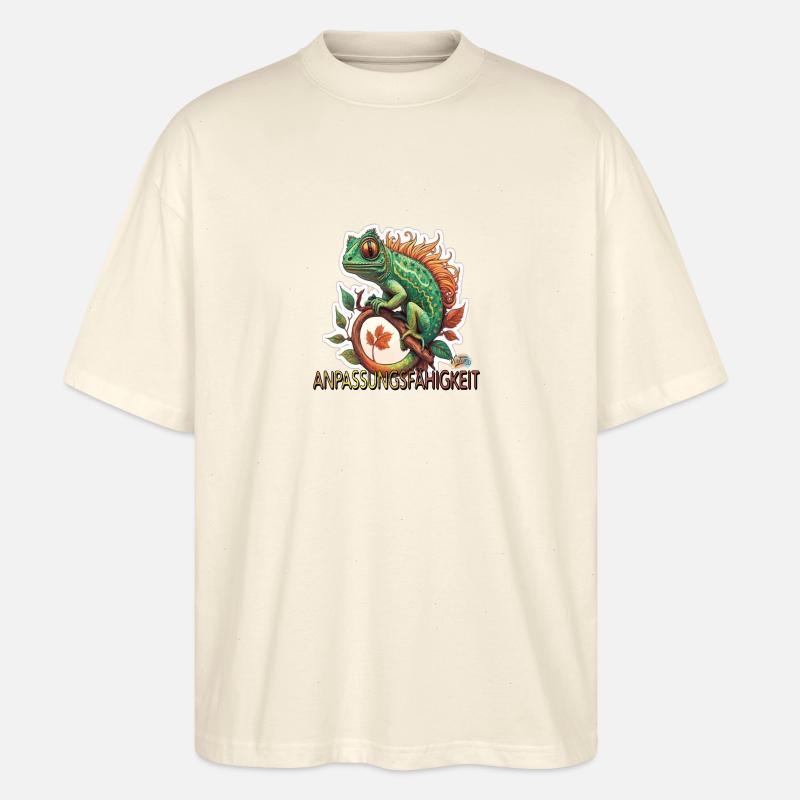 Werte mit Tieren: Anpassungsfähigkeit - Stanley/Stella Oversized Unisex Bio T-Shirt Blaster 2.0 - Natur