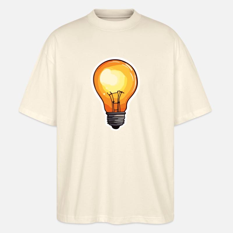 Bulb / Bulb / Brightness / Light - Stanley/Stella Oversized Unisex Organic T-shirt Blaster 2.0 - soft Ecru