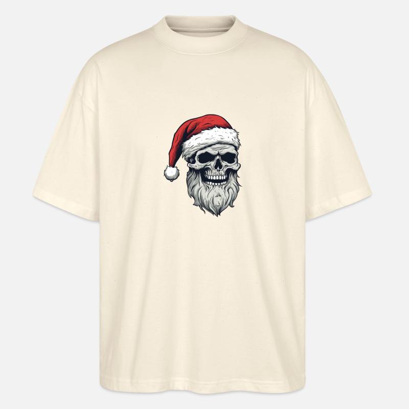 Weihnachtsmann Schädel - Stanley/Stella Oversized Unisex Bio T-Shirt Blaster 2.0 - Natur