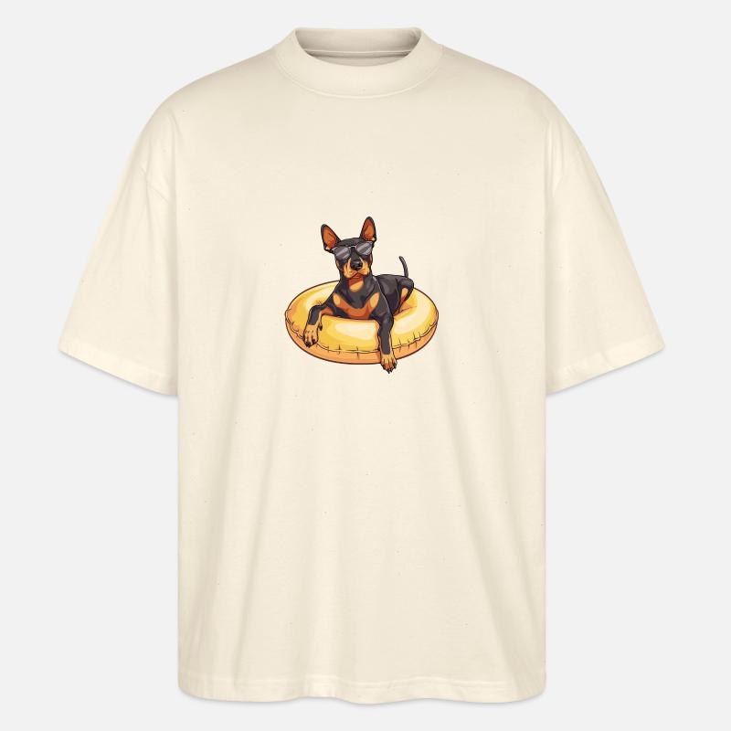 Dobermann Hund Sommer Comic - Stanley/Stella Oversized Unisex Bio T-Shirt Blaster 2.0 - Natur