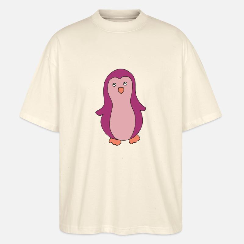 pinguin pink - Stanley/Stella Oversized Unisex Bio T-Shirt Blaster 2.0 - Natur