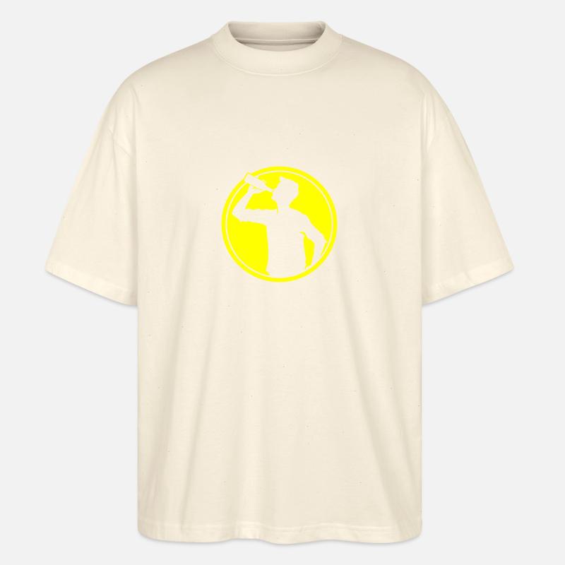 Trinker Bier Silhouette - Stanley/Stella Oversized Unisex Bio T-Shirt Blaster 2.0 - Natur
