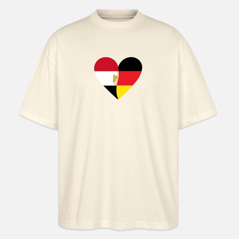 Egypt Germany Heart - Stanley/Stella Oversized Unisex Bio T-Shirt Blaster 2.0 - Natur