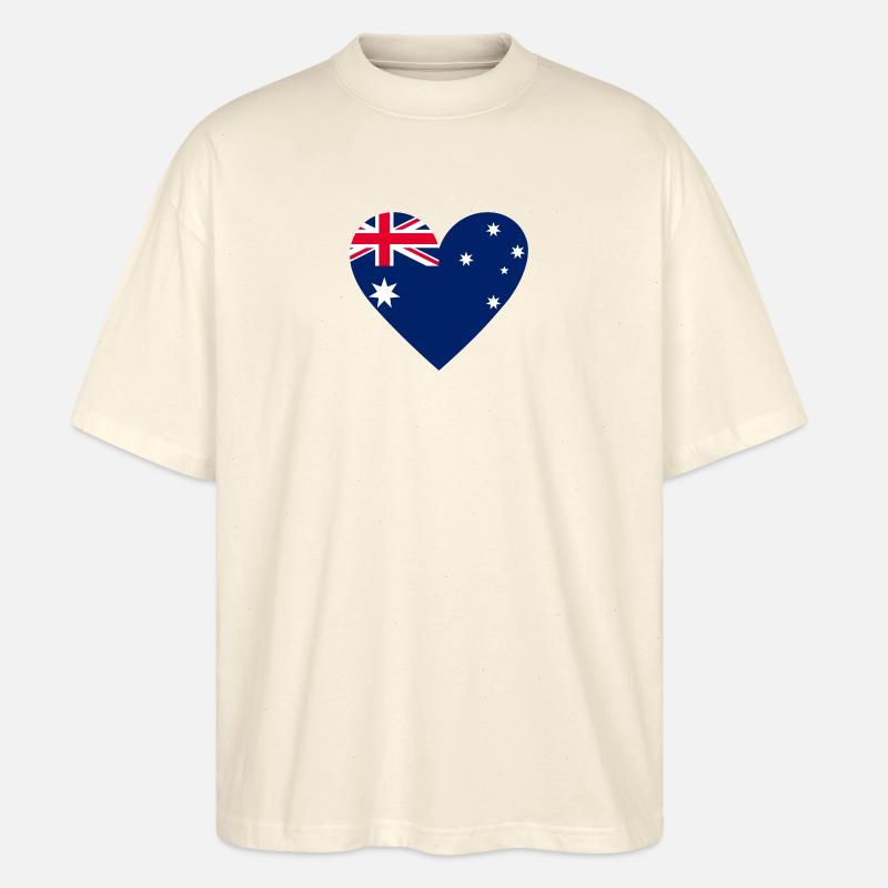 Australia Heart - Stanley/Stella Oversized Unisex Organic T-shirt Blaster 2.0 - soft Ecru