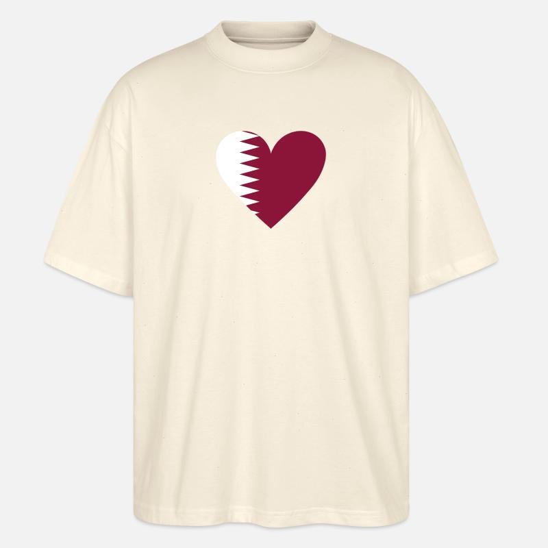 Qatar Heart - Stanley/Stella Oversized Unisex Bio T-Shirt Blaster 2.0 - Natur