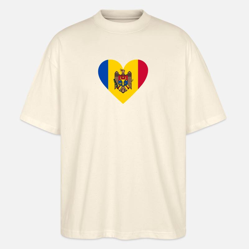 Moldova Heart - Stanley/Stella Oversized Unisex Bio T-Shirt Blaster 2.0 - Natur