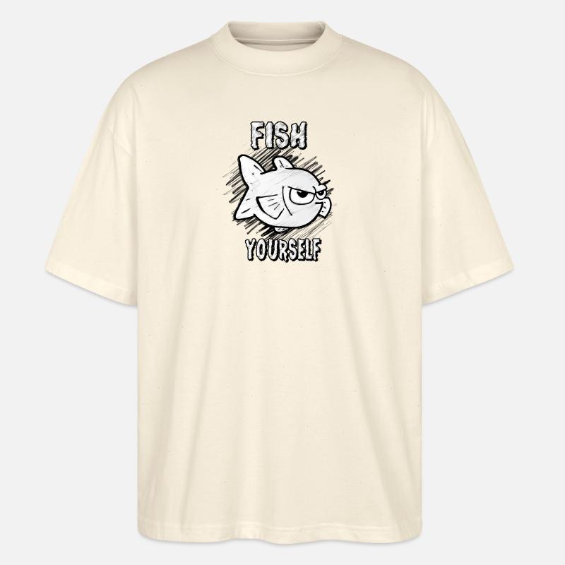 Fish Yourself (Scribble) - Stanley/Stella Oversized Unisex Bio T-Shirt Blaster 2.0 - Natur