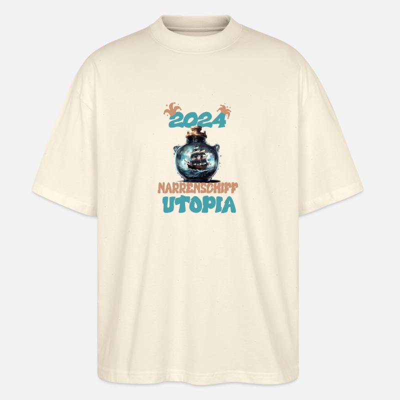 2024, Narrenschiff Utopia - Stanley/Stella Oversized Unisex Bio T-Shirt Blaster 2.0 - Natur