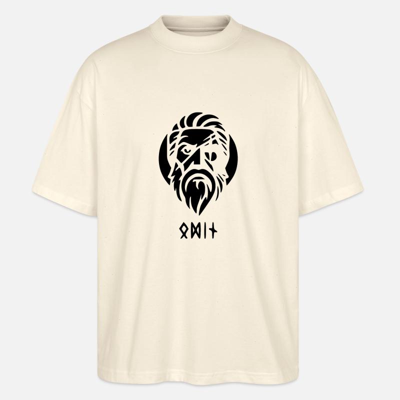 Odin schwarz mit Runen - Stanley/Stella Oversized Unisex Bio T-Shirt Blaster 2.0 - Natur