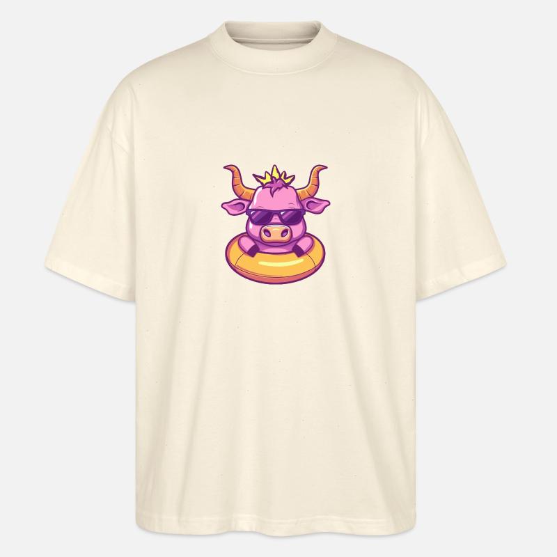 Bande dessinée d’été Taureau - T-shirt bio Blaster 2.0 coupe oversize Stanley/Stella Unisexe - écru doux