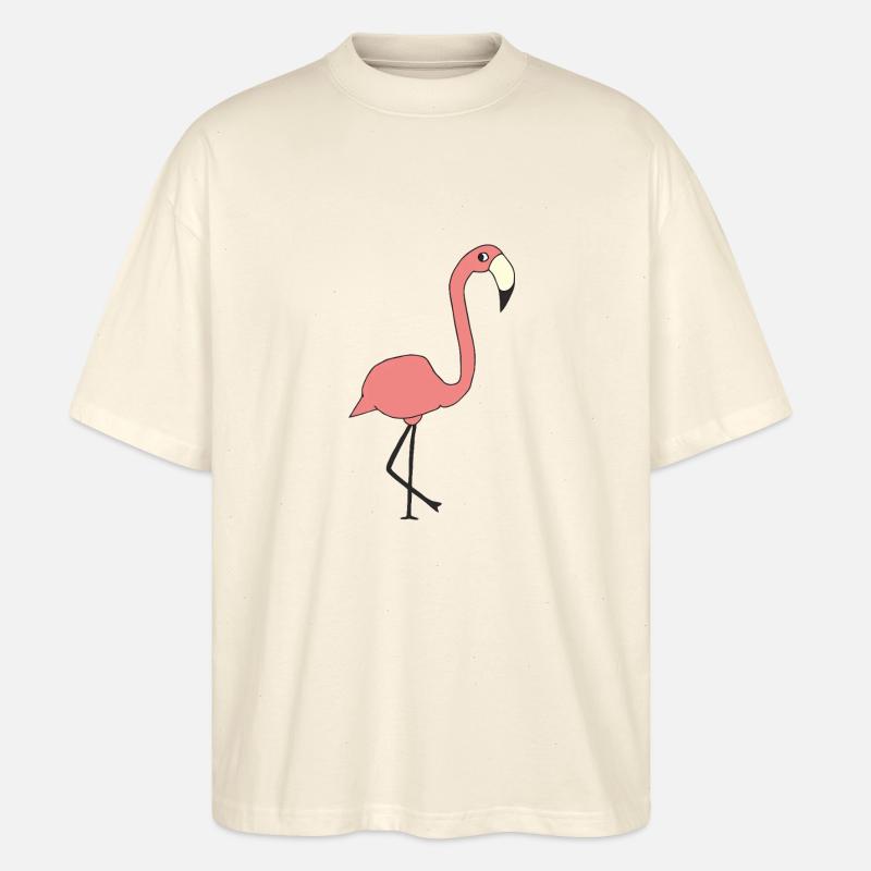 Flamingo - Stanley/Stella Oversized Unisex Organic T-shirt Blaster 2.0 - soft Ecru