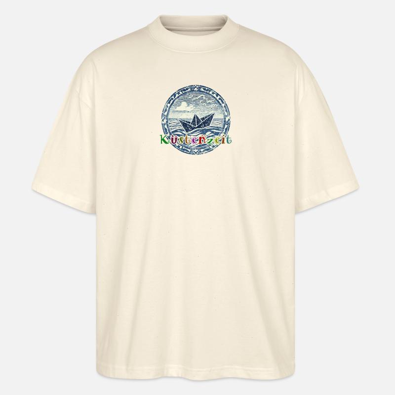 Küstenzeit Schiffchen - Stanley/Stella Oversized Unisex Bio T-Shirt Blaster 2.0 - Natur