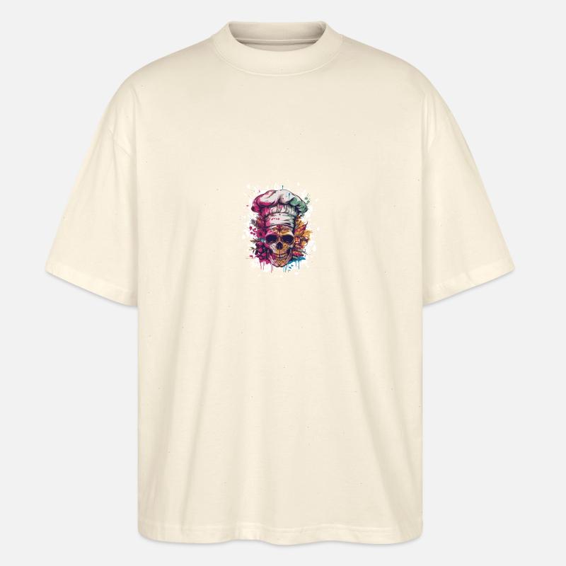Chefkoch Totenkopf - Stanley/Stella Oversized Unisex Bio T-Shirt Blaster 2.0 - Natur