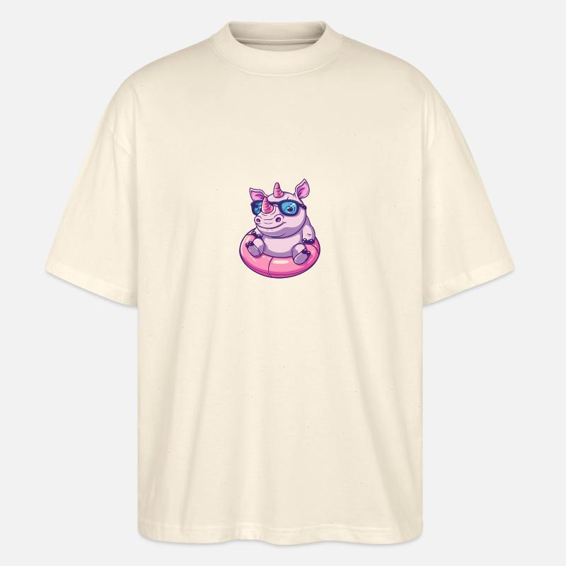 Nashorn Sommer Comic - Stanley/Stella Oversized Unisex Bio T-Shirt Blaster 2.0 - Natur