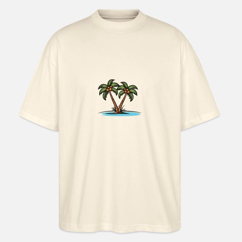 Vacances à Palm Island - T-shirt bio Blaster 2.0 coupe oversize Stanley/Stella Unisexe - écru doux