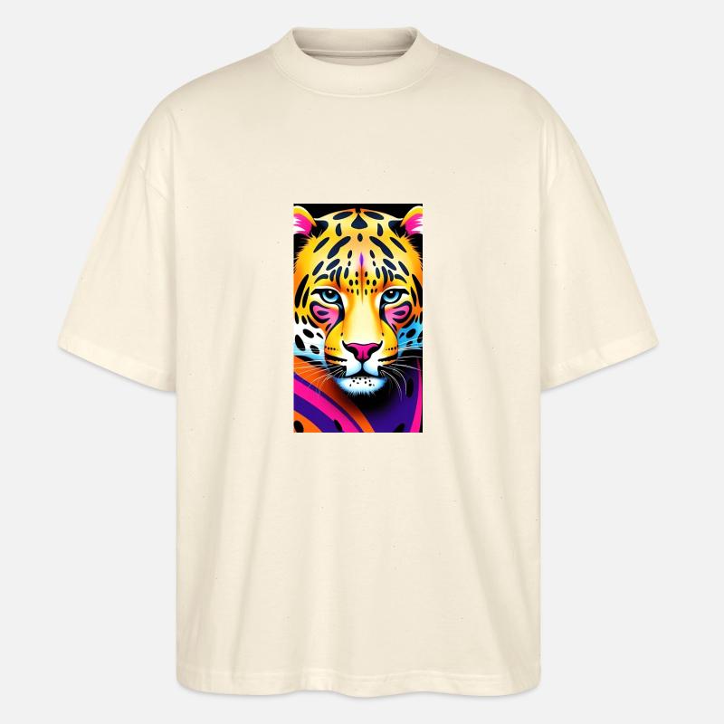 Leopard Front 1 - Stanley/Stella Oversized Unisex Bio T-Shirt Blaster 2.0 - Natur