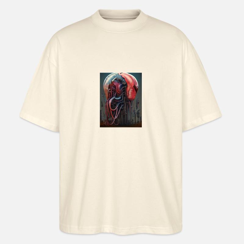 Futuristisches Flugschiff lebend Alien - Stanley/Stella Oversized Unisex Bio T-Shirt Blaster 2.0 - Natur