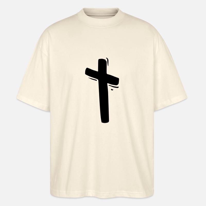 Jesus Kreuz Gott Kirche - Stanley/Stella Oversized Unisex Bio T-Shirt Blaster 2.0 - Natur