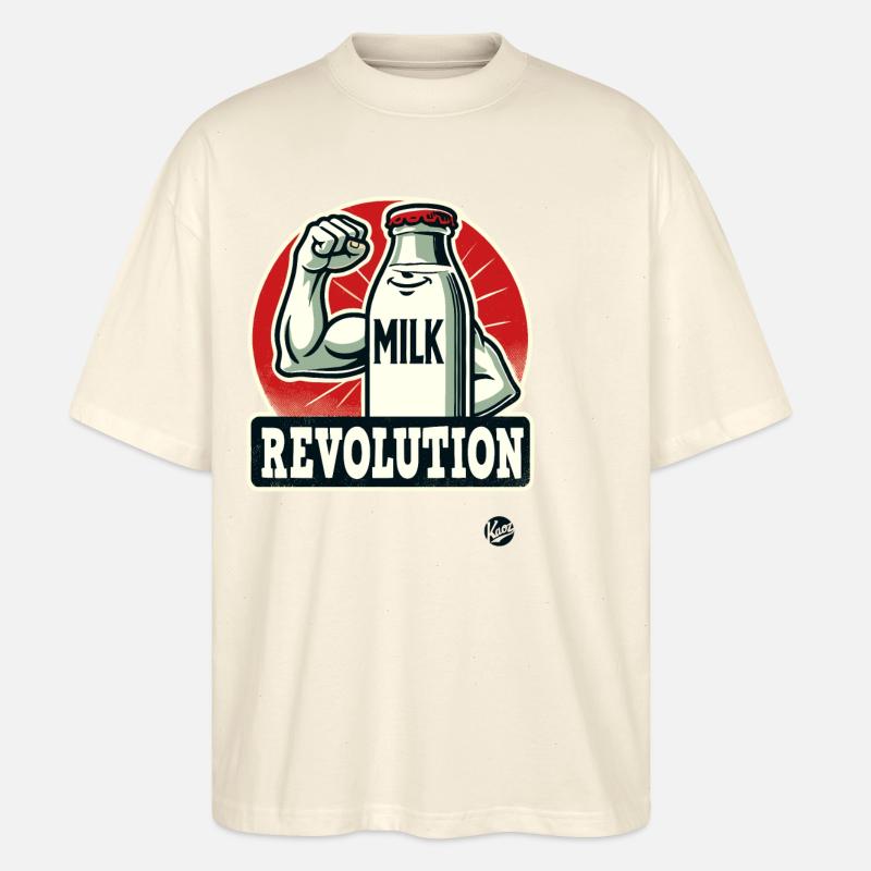 Milch-Revolution - Stanley/Stella Oversized Unisex Bio T-Shirt Blaster 2.0 - Natur