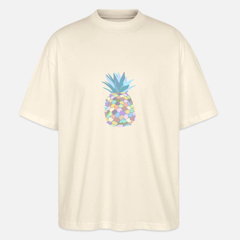 Pastellfarbene Ananas - Stanley/Stella Oversized Unisex Bio T-Shirt Blaster 2.0 - Natur