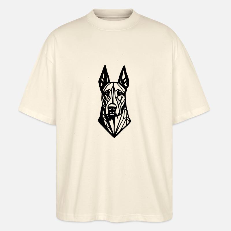 Robuster Dobermann-Hundekopf - Stanley/Stella Oversized Unisex Bio T-Shirt Blaster 2.0 - Natur