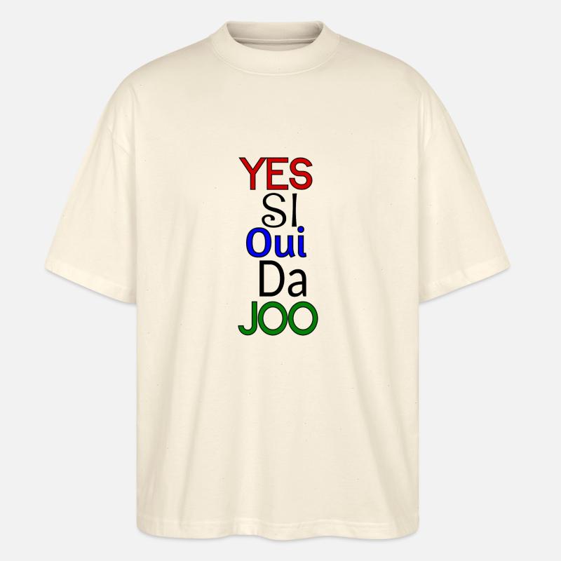 Oui langues différentes - T-shirt bio Blaster 2.0 coupe oversize Stanley/Stella Unisexe - écru doux