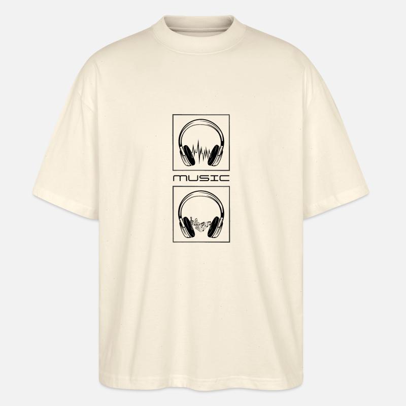 Kopfhörer. Musik. - Stanley/Stella Oversized Unisex Bio T-Shirt Blaster 2.0 - Natur
