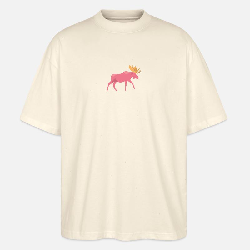 pinker Elch - Stanley/Stella Oversized Unisex Bio T-Shirt Blaster 2.0 - Natur