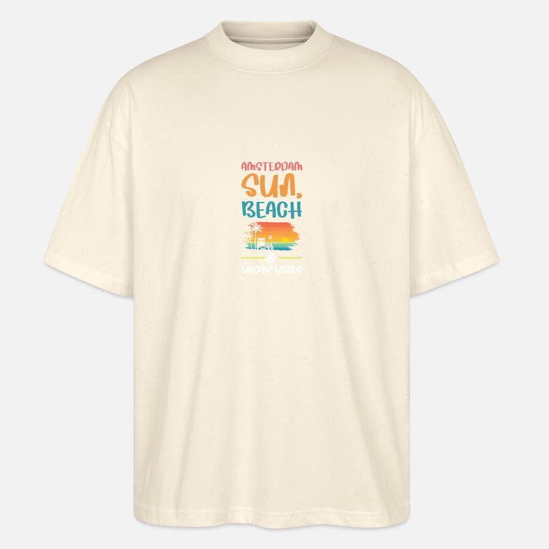 Ambiance de vacances à Amsterdam - T-shirt bio Blaster 2.0 coupe oversize Stanley/Stella Unisexe - écru doux