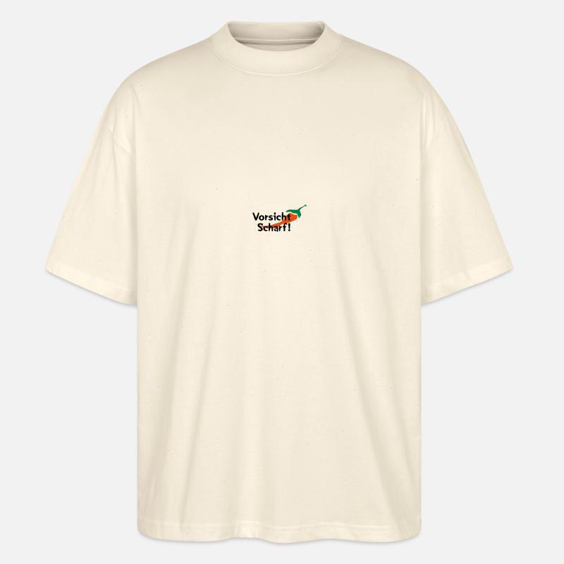 Caution Sharp! - Stanley/Stella Oversized Unisex Organic T-shirt Blaster 2.0 - soft Ecru