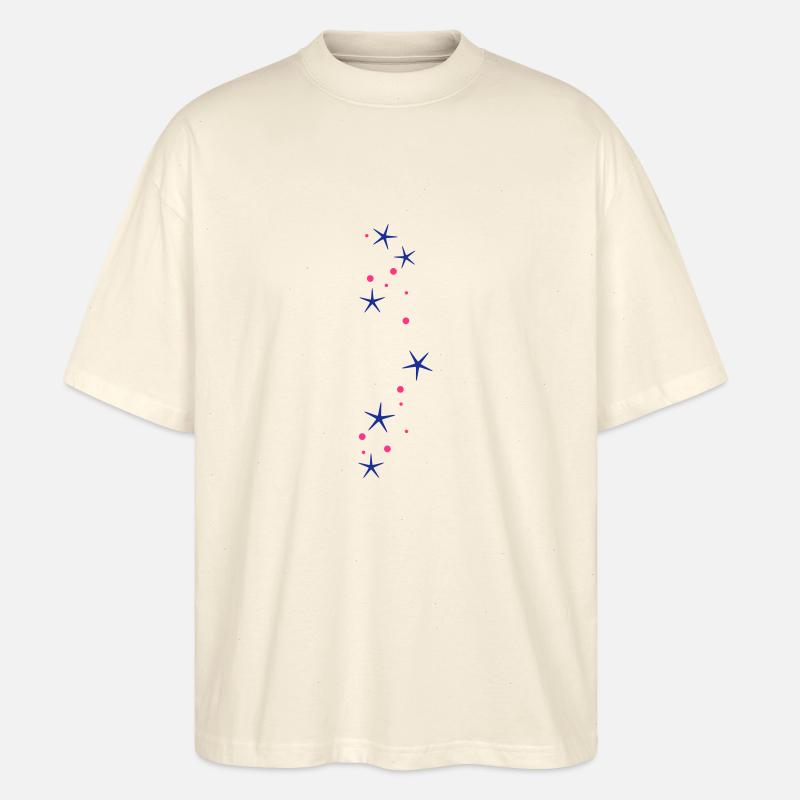 Sternchen Glitzer - Stanley/Stella Oversized Unisex Bio T-Shirt Blaster 2.0 - Natur