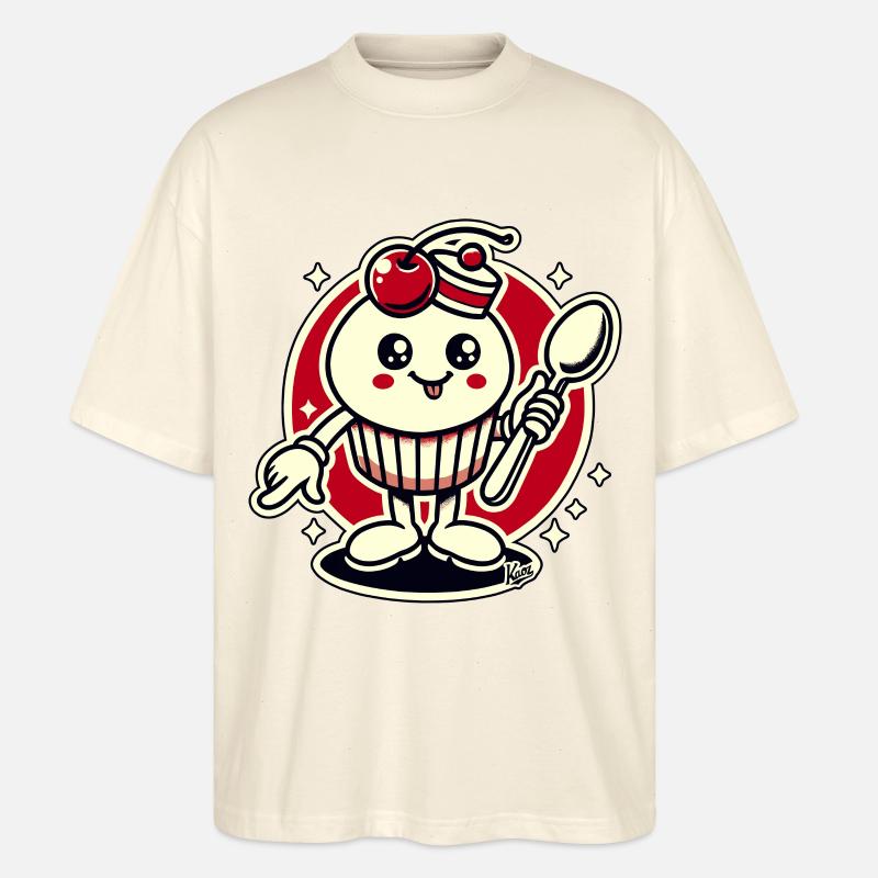 Cupcake-Kirsch-Löffel-Typ - Stanley/Stella Oversized Unisex Bio T-Shirt Blaster 2.0 - Natur
