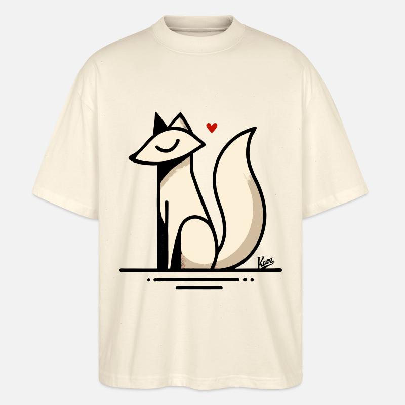Fuchs Liebe mit Herz - Stanley/Stella Oversized Unisex Bio T-Shirt Blaster 2.0 - Natur