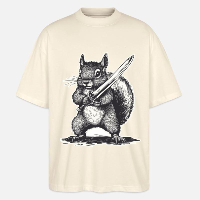 Schwert Squirrel - Stanley/Stella Oversized Unisex Bio T-Shirt Blaster 2.0 - Natur
