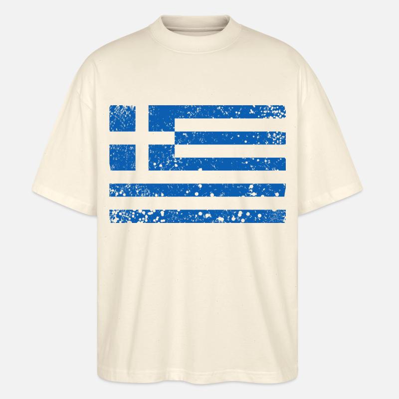 Drapeau grec / Drapeau grec - T-shirt bio Blaster 2.0 coupe oversize Stanley/Stella Unisexe - écru doux