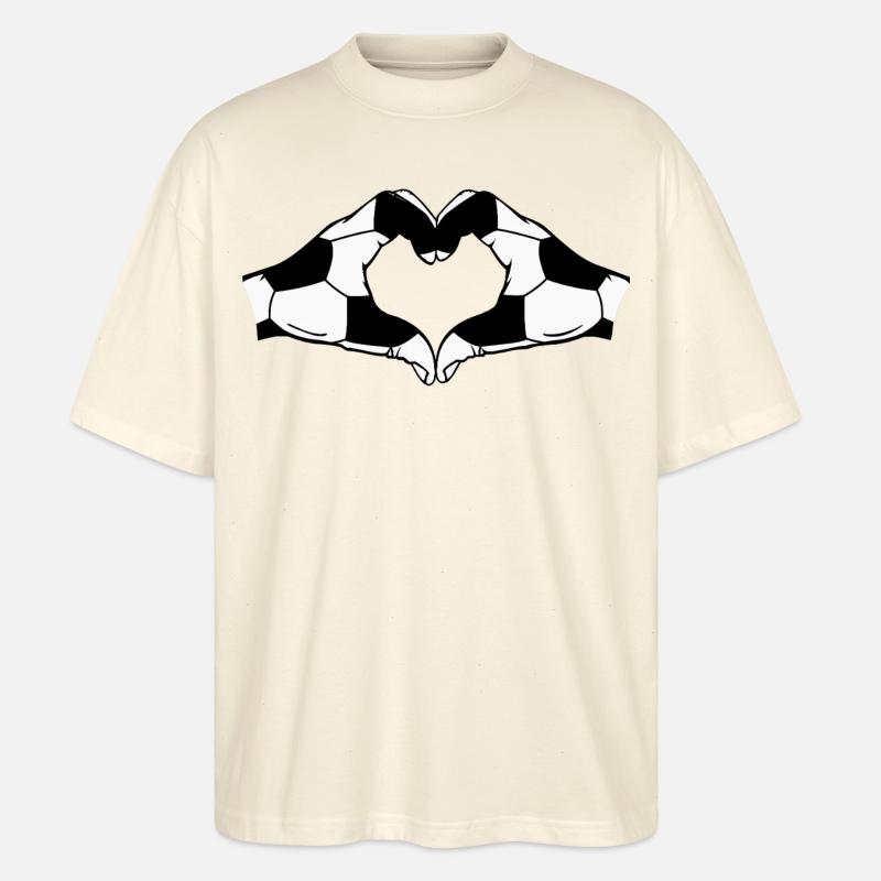 Fussball Herz Hände - Stanley/Stella Oversized Unisex Bio T-Shirt Blaster 2.0 - Natur