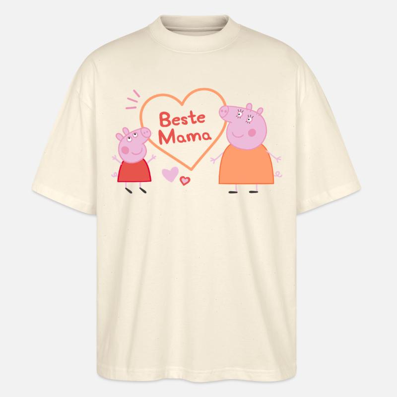 Peppa Pig Design Beste Mama - Stanley/Stella Oversized Unisex Bio T-Shirt Blaster 2.0 - Natur