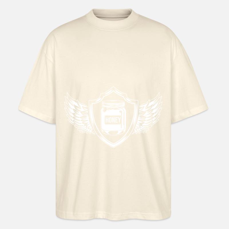 Honig Wappen Imker - Stanley/Stella Oversized Unisex Bio T-Shirt Blaster 2.0 - Natur