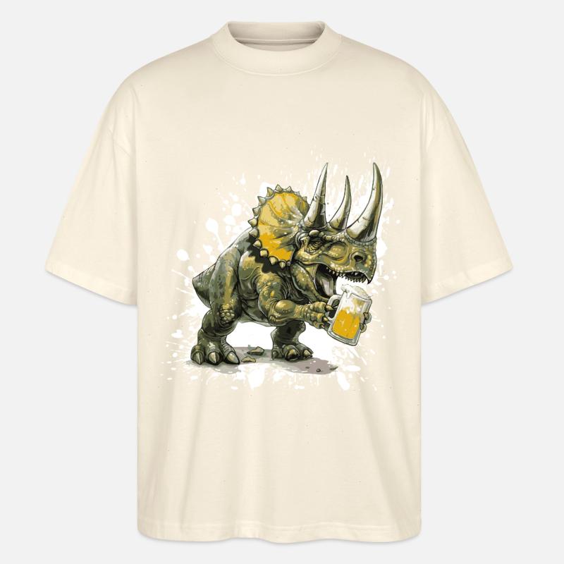Dinosaurier triceratops Bier - Stanley/Stella Oversized Unisex Bio T-Shirt Blaster 2.0 - Natur