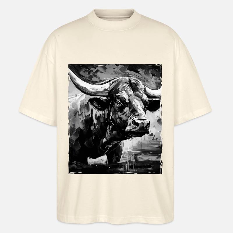 Bulle Porträt Taurus - Stanley/Stella Oversized Unisex Bio T-Shirt Blaster 2.0 - Natur