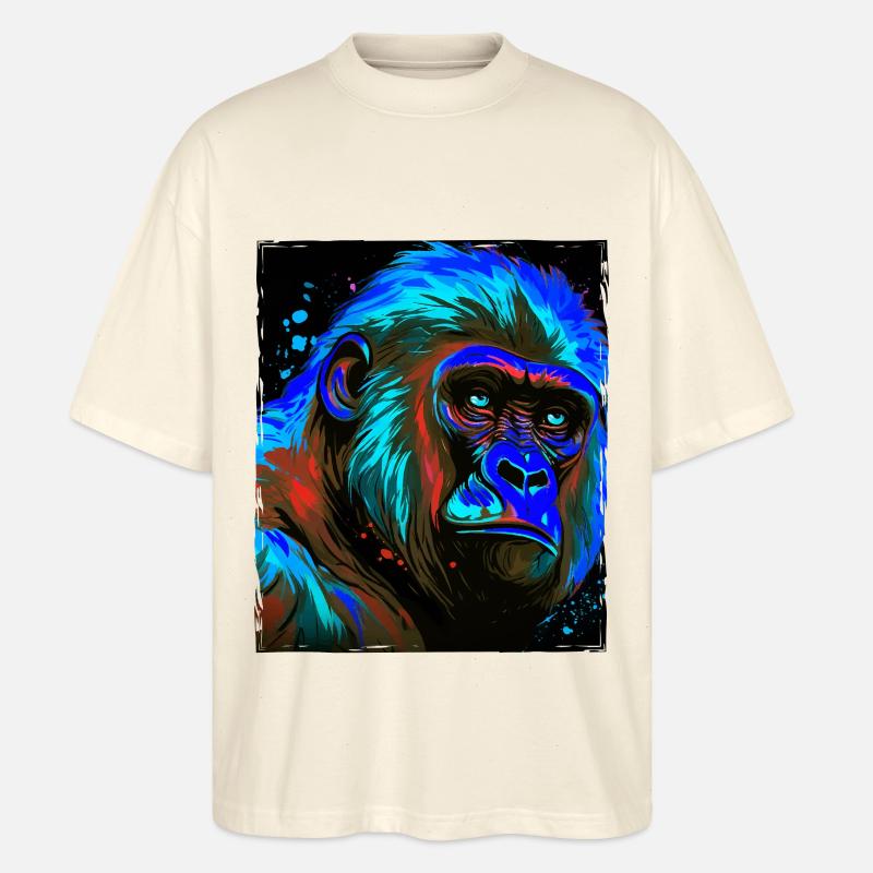Gorilla Porträt - Stanley/Stella Oversized Unisex Bio T-Shirt Blaster 2.0 - Natur