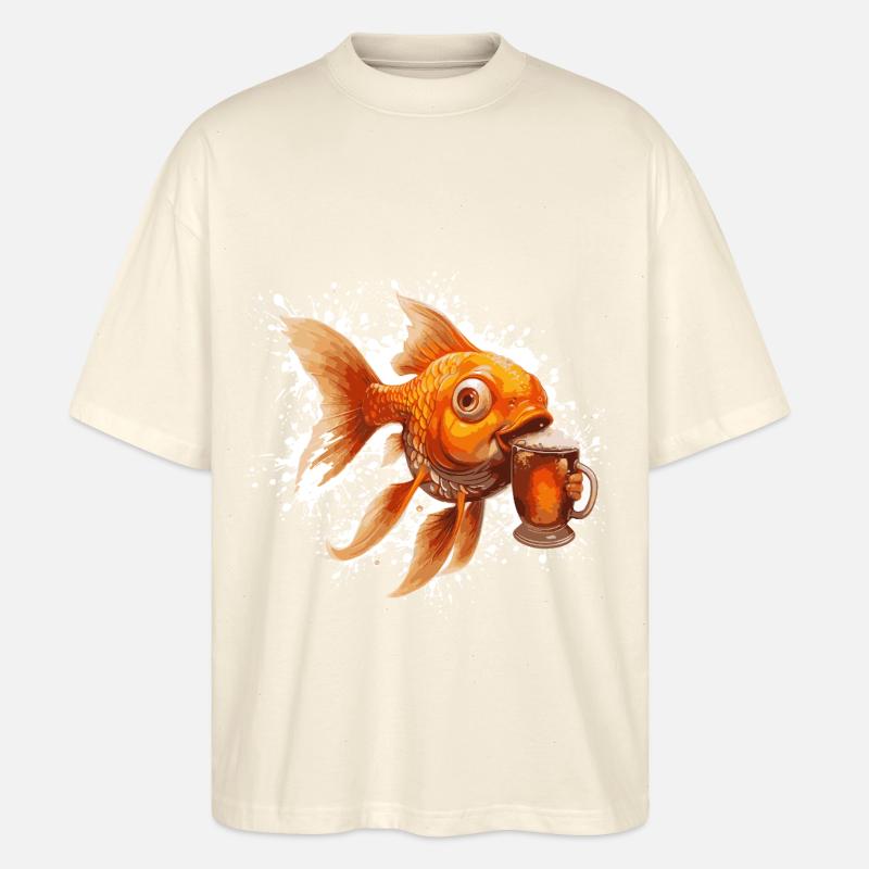 Goldfische Bier Lustig - Stanley/Stella Oversized Unisex Bio T-Shirt Blaster 2.0 - Natur
